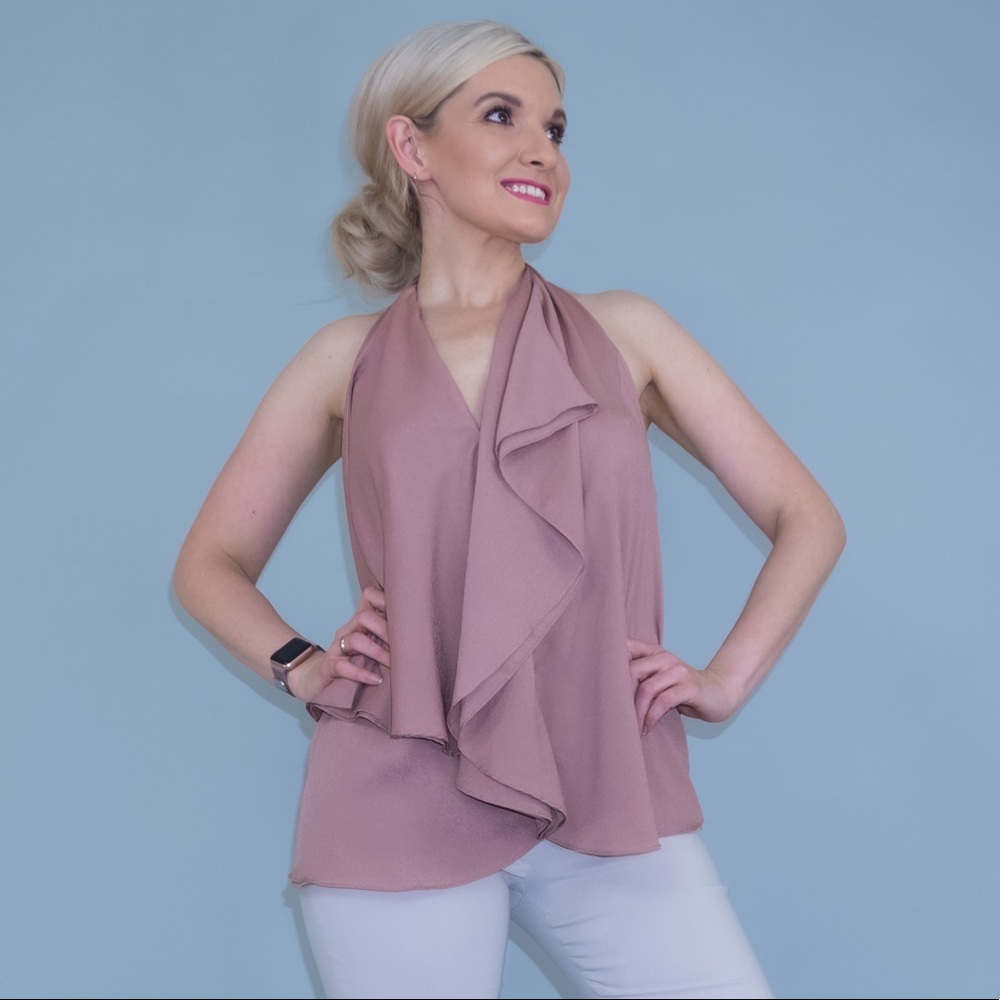 MM Couture Open Back Ruffle Halter Top - Picture 10 of 16